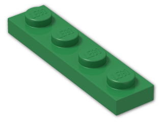 LEGO® Brick: Plate 1 x 4 3710 | Color: Dark Green