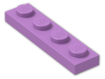 LEGO® Brick: Plate 1 x 4 3710 | Color: Medium Lavender