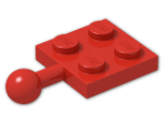 LEGO® Brick: Plate 2 x 2 with Towball 3731 | Color: Bright Red