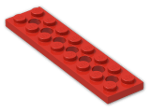 LEGO® Brick: Technic Plate 2 x 8 with Holes 3738 | Color: Bright Red