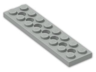 LEGO® Brick: Technic Plate 2 x 8 with Holes 3738 | Color: Grey