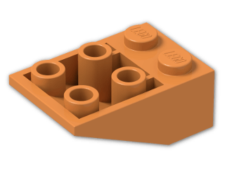 LEGO® Stein: Slope Brick 33 3 x 2 Inverted without Ribs between Studs 3747a | Farbe: Bright Orange