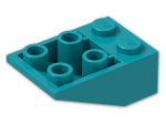 LEGO® Brick: Slope Brick 33 3 x 2 Inverted without Ribs between Studs 3747a | Color: Bright Bluish Green
