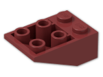 LEGO® Brick: Slope Brick 33 3 x 2 Inverted without Ribs between Studs 3747a | Color: New Dark Red