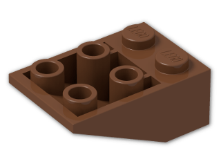 LEGO® Brick: Slope Brick 33 3 x 2 Inverted without Ribs between Studs 3747a | Color: Reddish Brown