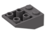 LEGO® Stein: Slope Brick 33 3 x 2 Inverted without Ribs between Studs 3747a | Farbe: Dark Stone Grey