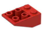 LEGO® Brick: Slope Brick 33 3 x 2 Inverted without Ribs between Studs 3747a | Color: Bright Red