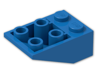 LEGO® Stein: Slope Brick 33 3 x 2 Inverted without Ribs between Studs 3747a | Farbe: Bright Blue