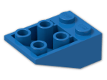 LEGO® Stein: Slope Brick 33 3 x 2 Inverted without Ribs between Studs 3747a | Farbe: Bright Blue