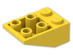 LEGO® Stein: Slope Brick 33 3 x 2 Inverted without Ribs between Studs 3747a | Farbe: Bright Yellow