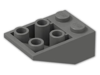 LEGO® Brick: Slope Brick 33 3 x 2 Inverted without Ribs between Studs 3747a | Color: Dark Grey