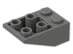 LEGO® Brick: Slope Brick 33 3 x 2 Inverted without Ribs between Studs 3747a | Color: Dark Grey