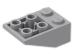 LEGO® Brick: Slope Brick 33 3 x 2 Inverted with Ribs between Studs 3747b | Color: Medium Stone Grey