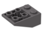 LEGO® Brick: Slope Brick 33 3 x 2 Inverted with Ribs between Studs 3747b | Color: Dark Stone Grey