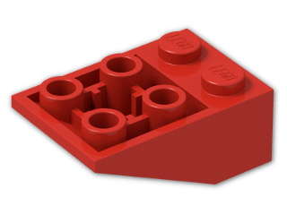 LEGO® Brick: Slope Brick 33 3 x 2 Inverted with Ribs between Studs 3747b | Color: Bright Red