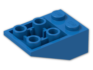 LEGO® Brick: Slope Brick 33 3 x 2 Inverted with Ribs between Studs 3747b | Color: Bright Blue