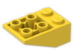 LEGO® Brick: Slope Brick 33 3 x 2 Inverted with Ribs between Studs 3747b | Color: Bright Yellow