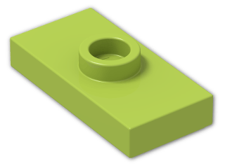 LEGO® Brick: Plate 1 x 2 with Groove with 1 Centre Stud 3794b | Color: Bright Yellowish Green