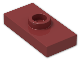 LEGO® Brick: Plate 1 x 2 with Groove with 1 Centre Stud 3794b | Color: New Dark Red
