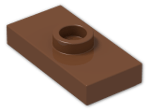 LEGO® Brick: Plate 1 x 2 with Groove with 1 Centre Stud 3794b | Color: Reddish Brown