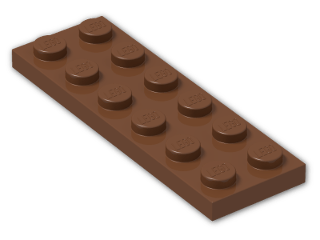 LEGO® Stein: Plate 2 x 6 3795 | Farbe: Reddish Brown