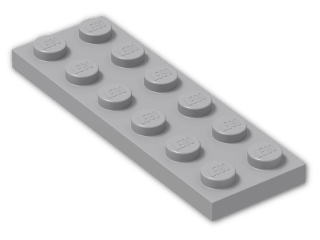 LEGO® Brick: Plate 2 x 6 3795 | Color: Medium Stone Grey