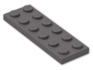 LEGO® Stein: Plate 2 x 6 3795 | Farbe: Dark Stone Grey