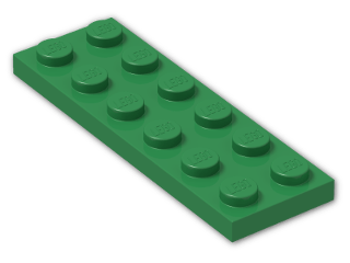 LEGO® Brick: Plate 2 x 6 3795 | Color: Dark Green