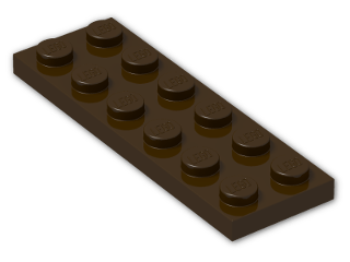 LEGO® Brick: Plate 2 x 6 3795 | Color: Dark Brown