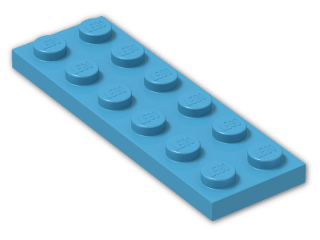 LEGO® Brick: Plate 2 x 6 3795 | Color: Dark Azur