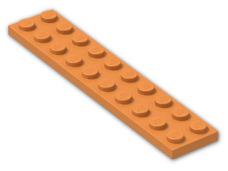 LEGO® Brick: Plate 2 x 10 3832 | Color: Bright Orange