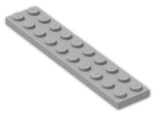 LEGO® Brick: Plate 2 x 10 3832 | Color: Medium Stone Grey