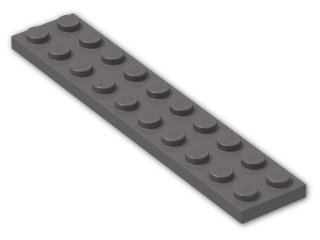LEGO® Brick: Plate 2 x 10 3832 | Color: Dark Stone Grey