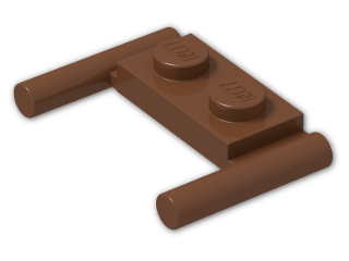 LEGO® Stein: Plate 1 x 2 with Handles Type 2 3839b | Farbe: Reddish Brown