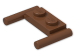 LEGO® Brick: Plate 1 x 2 with Handles Type 2 3839b | Color: Reddish Brown