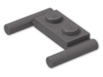 LEGO® Brick: Plate 1 x 2 with Handles Type 2 3839b | Color: Dark Stone Grey