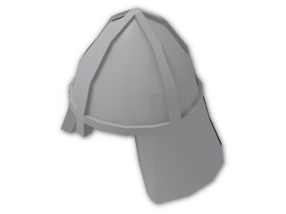 LEGO® Brick: Minifig Castle Helmet with Neck Protector 3844 | Color: Medium Stone Grey