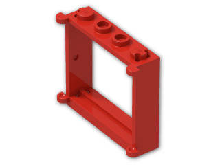 LEGO® Brick: Window 1 x 4 x 3 3853 | Color: Bright Red