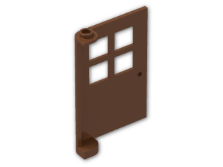 LEGO® Brick: Door 1 x 4 x 5 with 4 Panes 3861 | Color: Reddish Brown