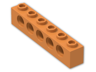 LEGO® Stein: Technic Brick 1 x 6 with Holes 3894 | Farbe: Bright Orange