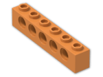 LEGO® Stein: Technic Brick 1 x 6 with Holes 3894 | Farbe: Bright Orange