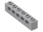 LEGO® Stein: Technic Brick 1 x 6 with Holes 3894 | Farbe: Medium Stone Grey
