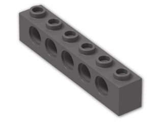 LEGO® Brick: Technic Brick 1 x 6 with Holes 3894 | Color: Dark Stone Grey