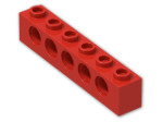 LEGO® Brick: Technic Brick 1 x 6 with Holes 3894 | Color: Bright Red