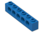 LEGO® Stein: Technic Brick 1 x 6 with Holes 3894 | Farbe: Bright Blue