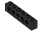 LEGO® Brick: Technic Brick 1 x 6 with Holes 3894 | Color: Black