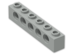 LEGO® Brick: Technic Brick 1 x 6 with Holes 3894 | Color: Grey