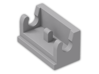 LEGO® Brick: Hinge 1 x 2 Base 3937 | Color: Medium Stone Grey