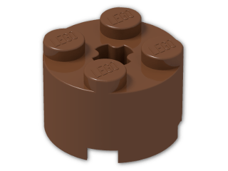 LEGO® Brick: Brick 2 x 2 Round 3941 | Color: Reddish Brown