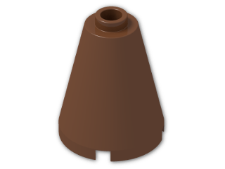LEGO® Brick: Cone 2 x 2 x 2 with Hollow Stud Open 3942c | Color: Reddish Brown